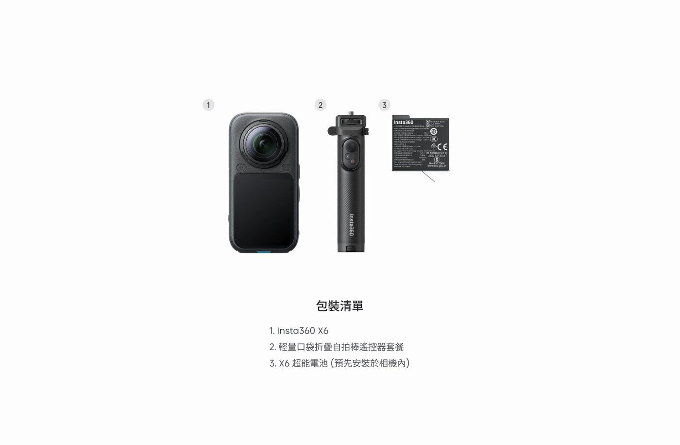 Insta360 X6 旅行套裝包裝清單